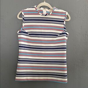 Vintage Center Stage 70's Style Striped Sleeveless Top Retro